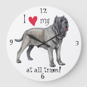 Relógio Grande Eu amo meu Mastino