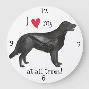 Relógio Grande Eu amo meu Retriever Liso-Revestido
