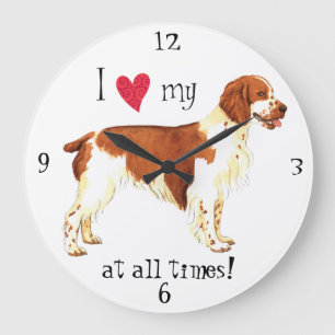 Relógio Grande Eu amo meu Spaniel de galês Springer