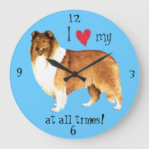 Relógio Grande Eu amo minha Collie