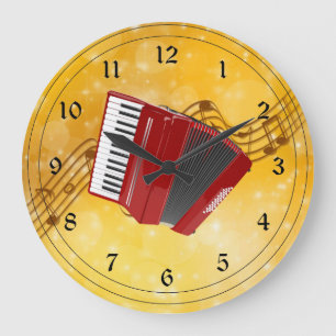 Relógio Grande Eu Amo Música de Acordeão