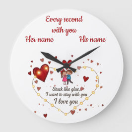 Relógio Grande Eu amo você Casal Estético Personalizado