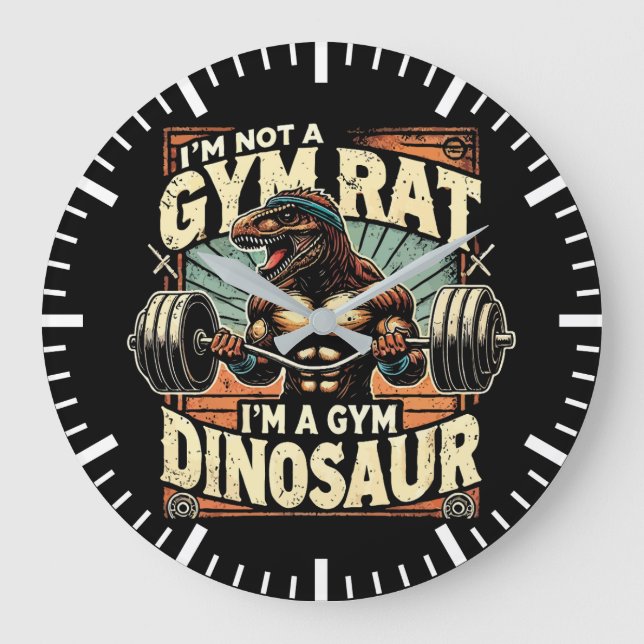 Relógio Grande Eu não sou um rato de ginástica, sou um dinossauro (Frente)