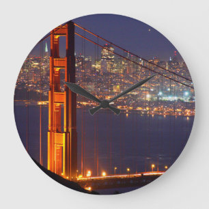Relógio Grande EUA, Califórnia. Ponte Golden Gate à Noite