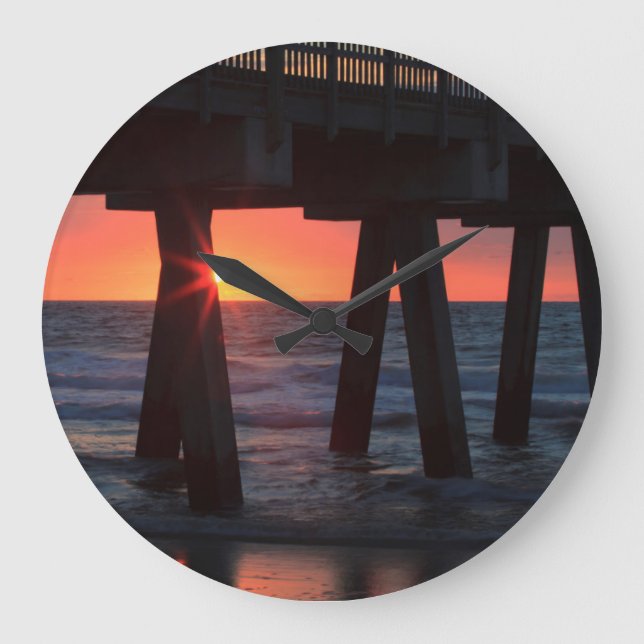 Relógio Grande EUA, Geórgia, Ilha de Tybee, Tybee Pier (Frente)