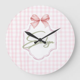 Relógio Grande Evelyn Baby Nursery Arco&Gingham Personalizado