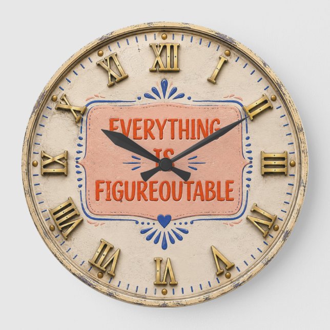 Relógio Grande Everything Is Figureoutable Positive Motivation  (Frente)