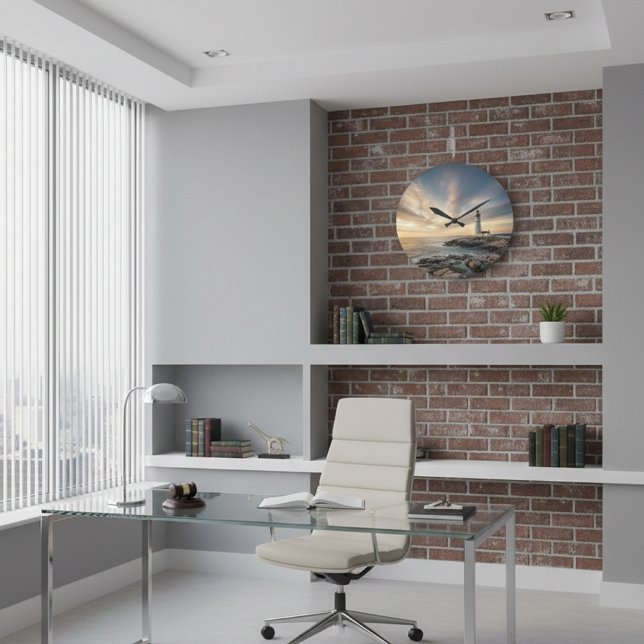 Relógio Grande Executive Office Lighthouse Acrylic Wall Clock (Criador carregado)