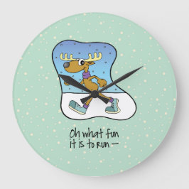 Relógio Grande Exercício Corrente de Reindeer Natal