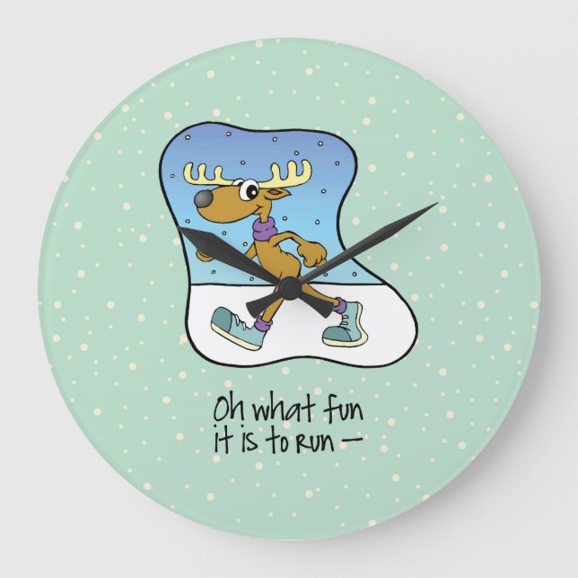 Relógio Grande Exercício Corrente de Reindeer Natal (Frente)