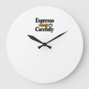 Relógio Grande Expresse-se com Cuidado Café Divertido + Pesso