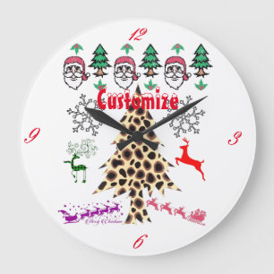 Relógio Grande Fácil Natal Random Mishmash Thunder_Cove