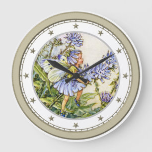 Relógio Grande Fada azul da flor