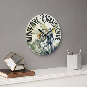 Relógio Grande Fadas Art Nouveau Vintage, Pierrot da Bicicleta Lu