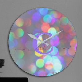 Relógio Grande Faíscas Multicolores