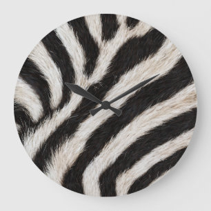 Relógio Grande Faixa de Zebra Selvagem Preto e Branco Olhar de Pe
