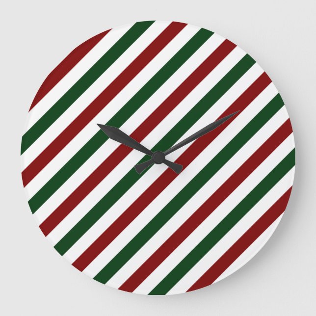 Relógio Grande Faixas de Natal Personalizáveis (Frente)