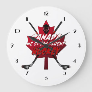 Relógio Grande Falamos de Fluent Hockey Canadá Humor Clock