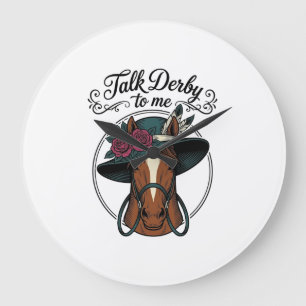 Relógio Grande Fale Derby Para Mim Design de Chapéu de Cavalo Vin