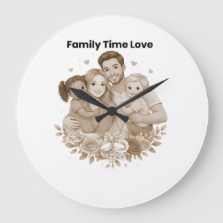 Relógio Grande Família em Primeiro Lugar Sempre – Citação de Amor
