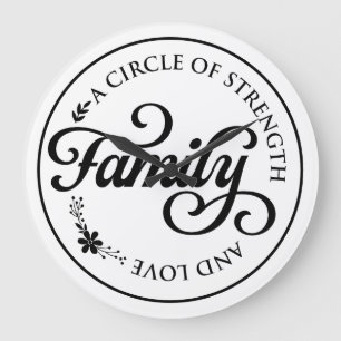 Relógio Grande Família Um Círculo de Força e Amor