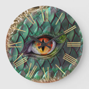 Relógio Grande Fantasia Mítica do Olho Dragão