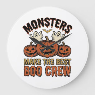 Relógio Grande Fantasma de Halloween Abóbora Gravura Vintage Cami