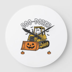 Relógio Grande Fantasma de Halloween Boo Dozer Bulldozer Engraçad