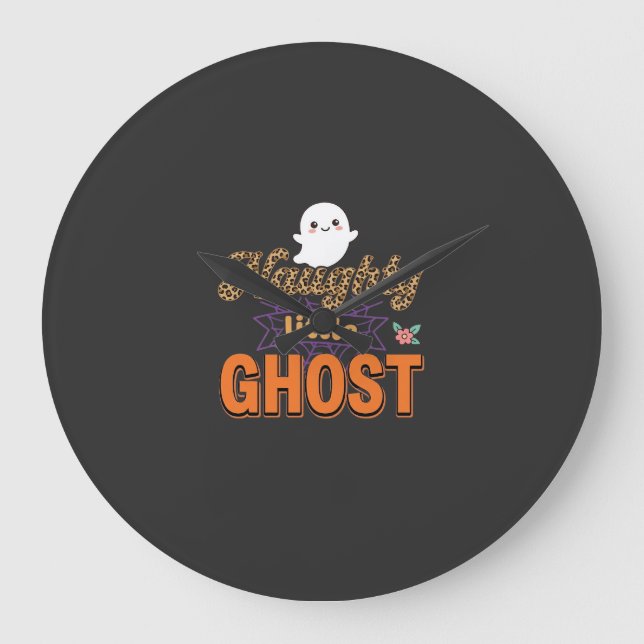 Relógio Grande Fantasma de Halloween Design de Fantasminha Traves (Frente)