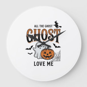Relógio Grande Fantasma do Halloween Todos os Fantasmas Me Amam D