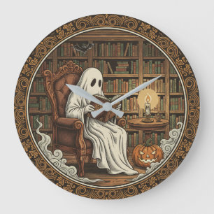 Relógio Grande Fantasma Em Uma Biblioteca
