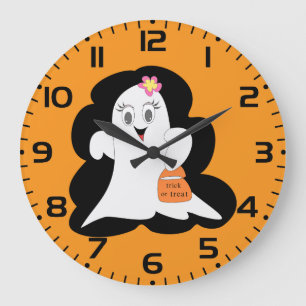 Relógio Grande Fantasma Fofa Feminina no Halloween Doces ou Trave