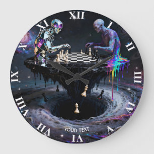 Relógio Grande Fantasy Bons Jogadores de Xadrez