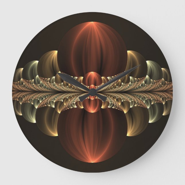Relógio Grande Fantasy Construction Shiny Abstrato Fractal Art (Frente)