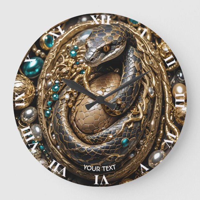 Relógio Grande Fantasy Cute Eggs Cobra (Frente)