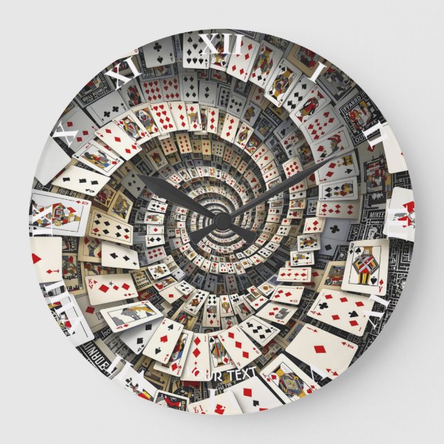 Relógio Grande Fantasy Cute Spiral Cards Staircase (Frente)