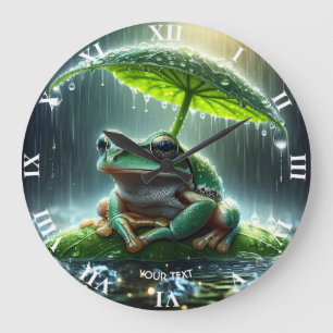 Relógio Grande Fantasy Sapo Bonito Leaf Umbrella
