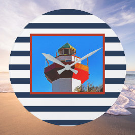 Relógio Grande Farol da Cidade do Porto de Hilton Head, Striped