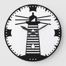 Relógio Grande Farol de Faixa Arte Náutica Oceânica