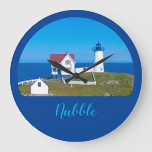 Relógio Grande Farol de Maine Azul-Azul Nubble