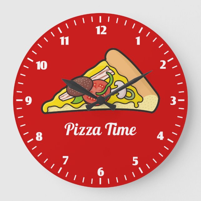 Relógio Grande Fatia de Pizza (Frente)