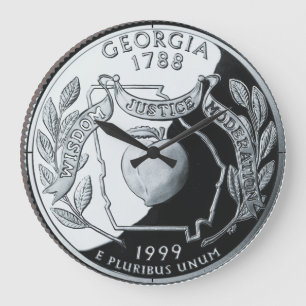 Relógio Grande Faux Georgia State Quarter
