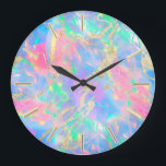 Relógio Grande FAUX holográfico opal<br><div class="desc">por favor,  note que o efeito holográfico não é real,  mas apenas simulado</div>
