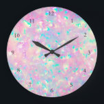Relógio Grande FAUX iridescent opal effect Large Clock<br><div class="desc">FAUX holographic opal clock,  the iridescence is only simulated</div>