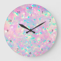 FAUX iridescent opal effect Large Clock