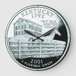 Relógio Grande Faux Kentucky State Quarter