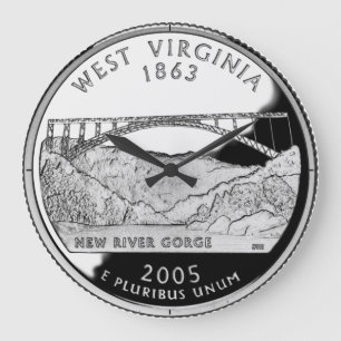 Relógio Grande Faux West Virginia State Quarter