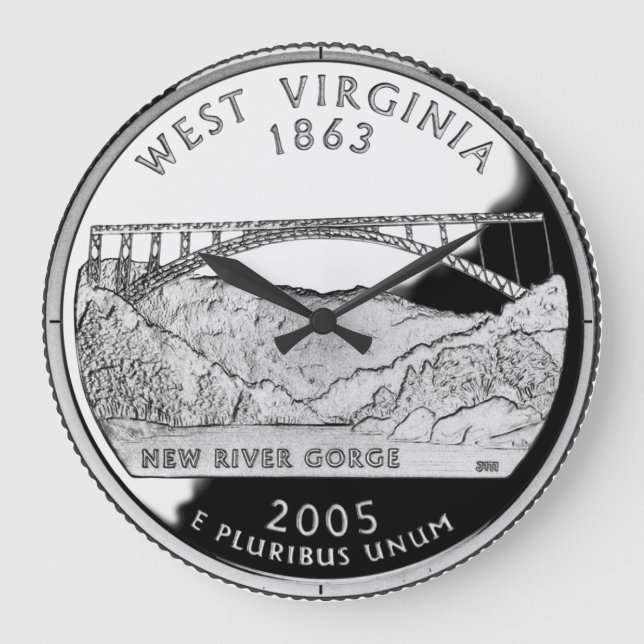 Relógio Grande Faux West Virginia State Quarter (Frente)