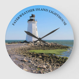 Relógio Grande Fayerweather Island Lighthouse CT Round Wall Clock