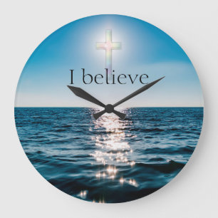 Relógio Grande Fé Cristã Eu Acredito